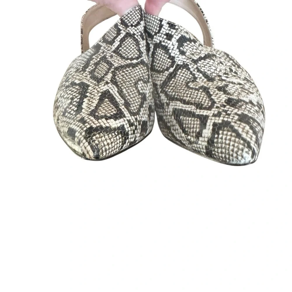 Cole Haan - Vania Half D'Orsay Snakeskin Leather Slingback Sz 8